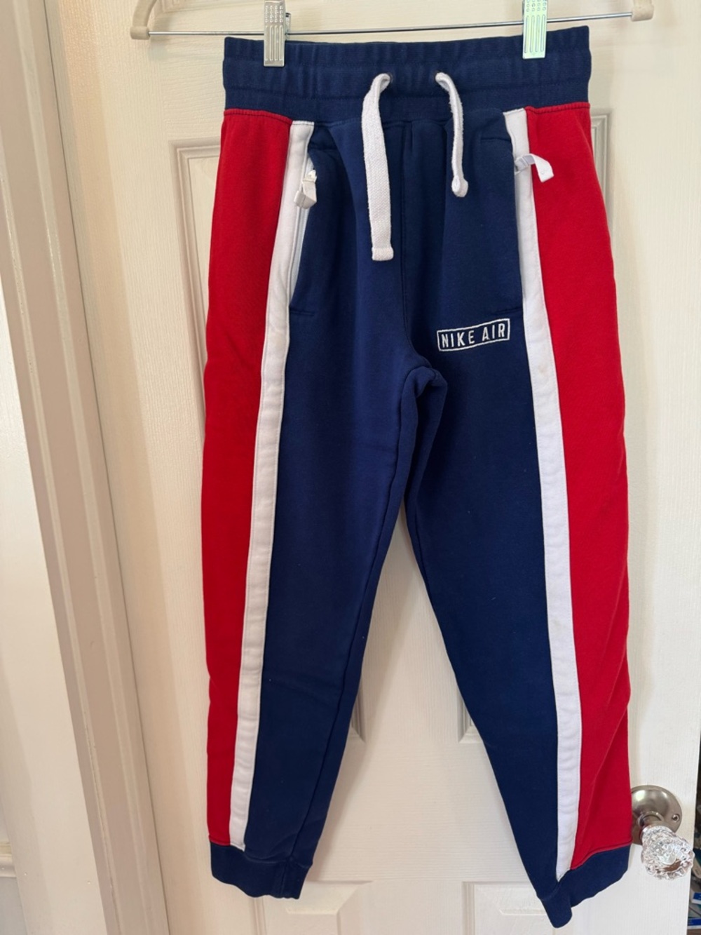 Nike EUC Kids Medium Navy & Red Track Joggers